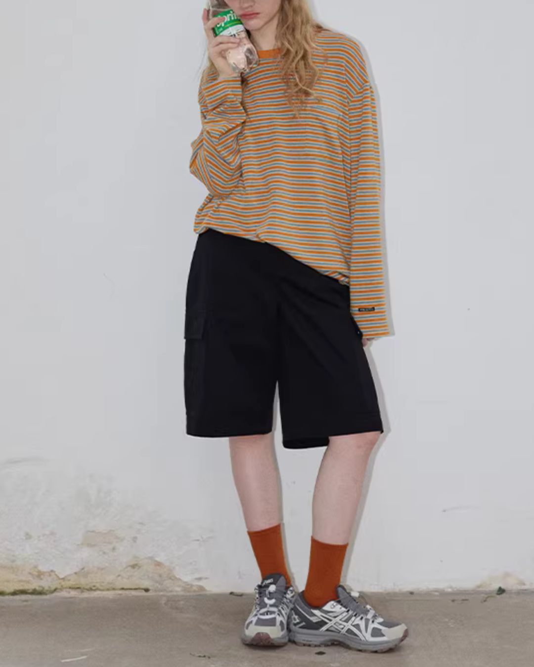 Retro Border Cuff Label T-shirt　LT031