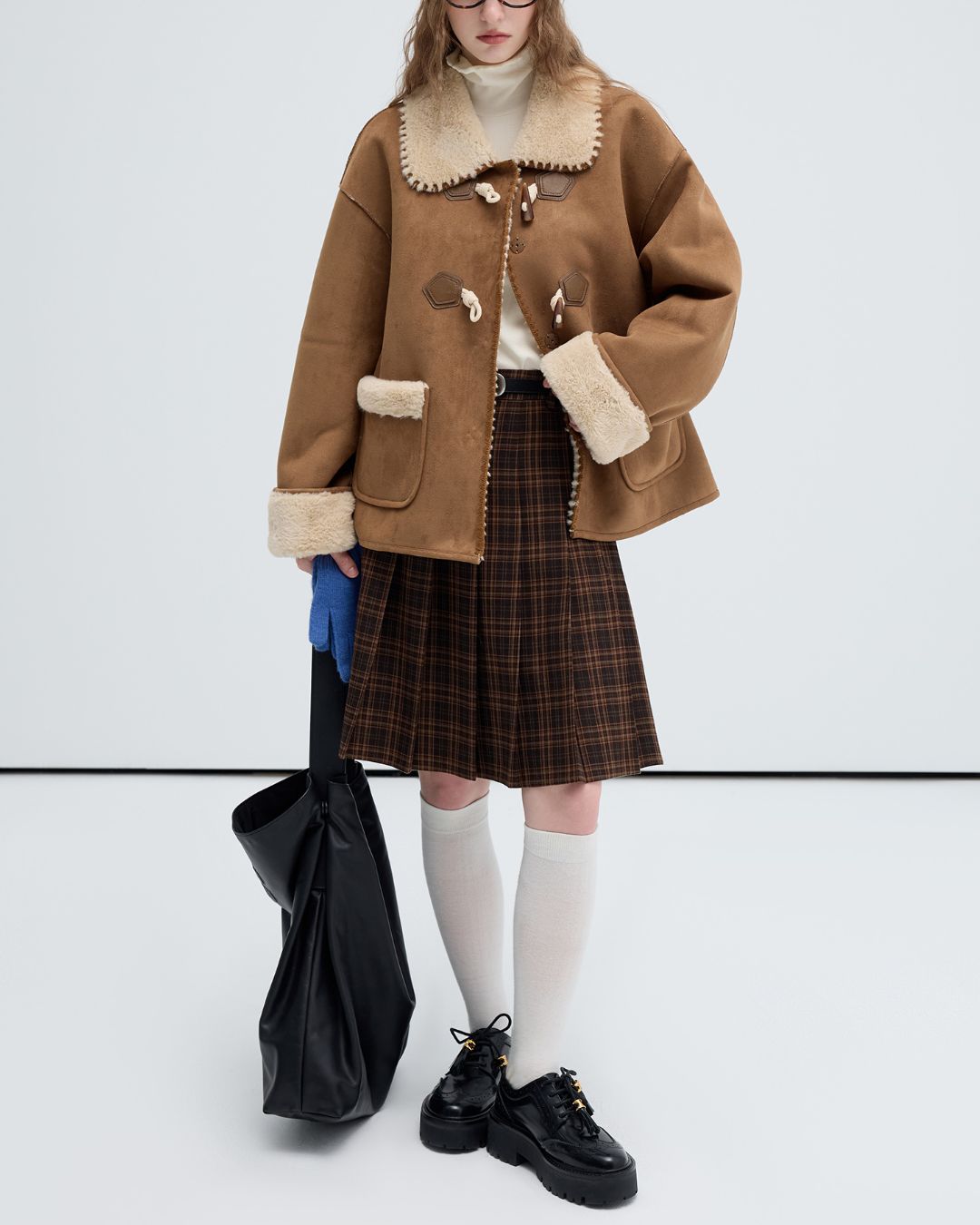 Collared Duffle Mouton Coat　CT010