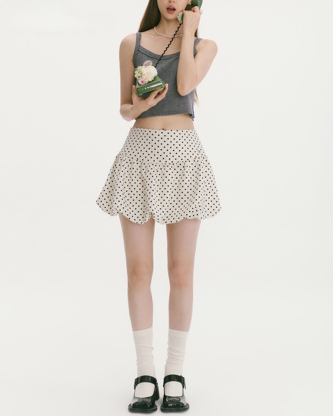 Polka Dot Balloon Mini Skirt　SK005