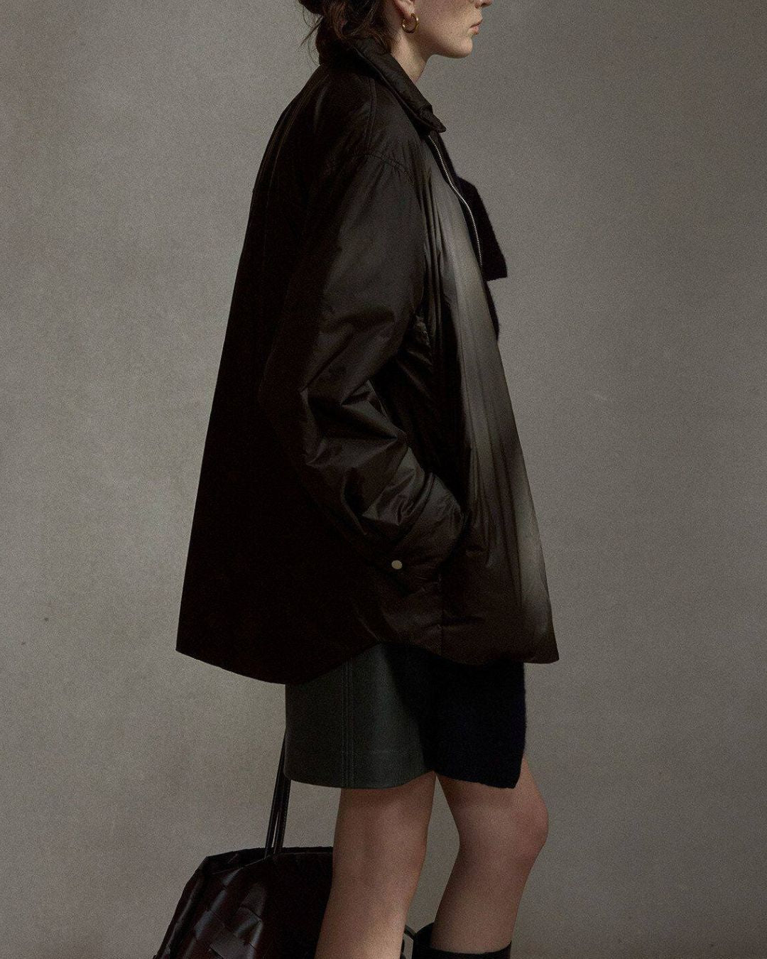 Padded Quilted Shirt Jacket　JK087