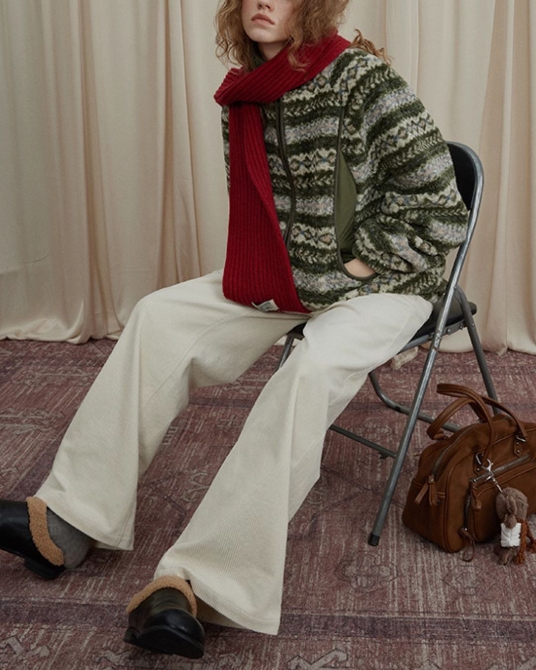 Corduroy Wide Straight Pants　PT017