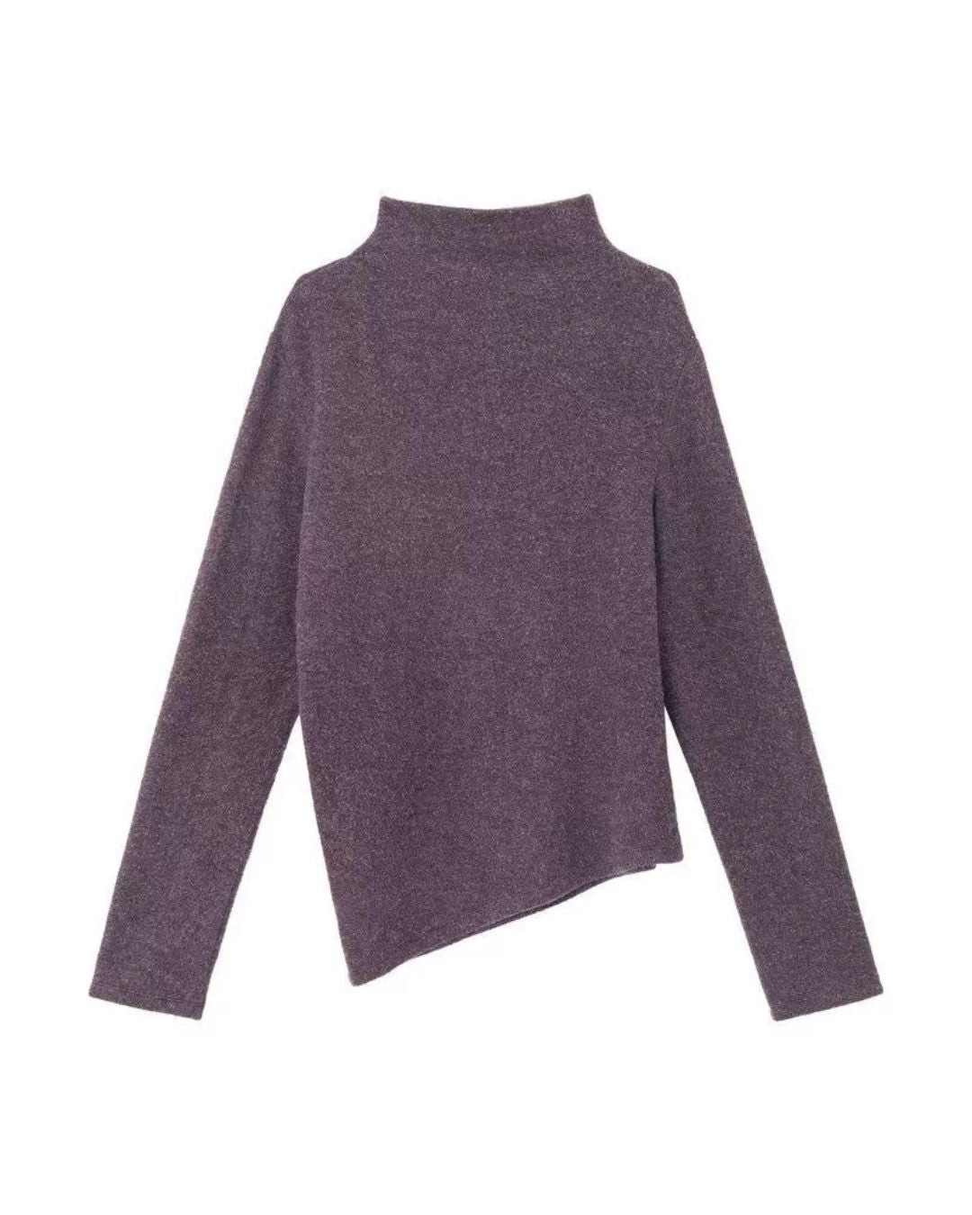Asymmetrical Hem High Neck Knit　KN107