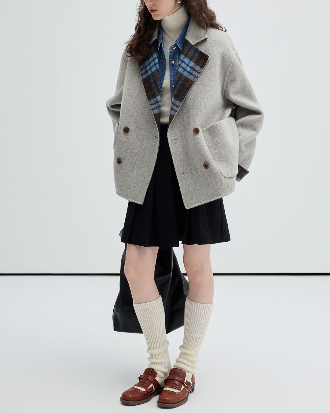 Reversible Check Short Coat　CT011