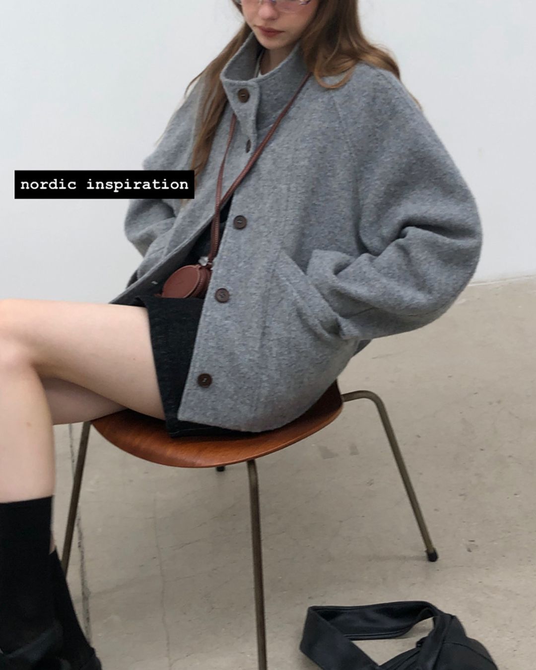 Stand-collar Wool Jacket　JK027