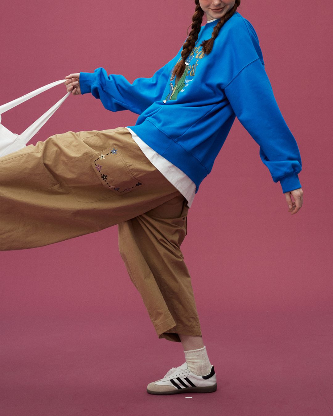 Floral Pocket Wide Leg Pants　PT002