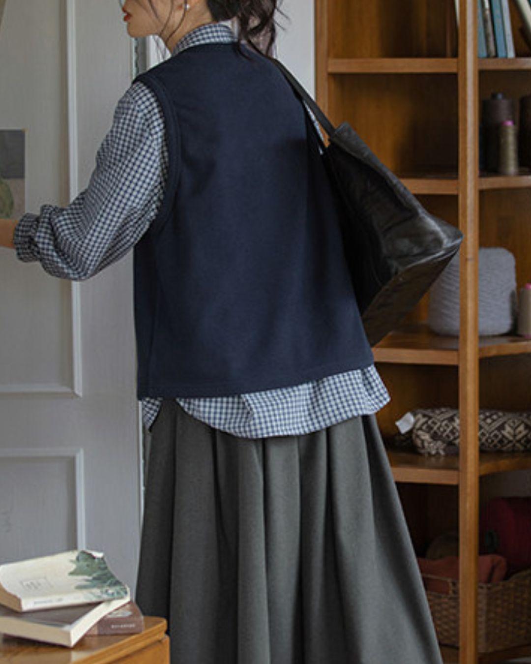 Crew Neck Cotton Knit Vest　VT024