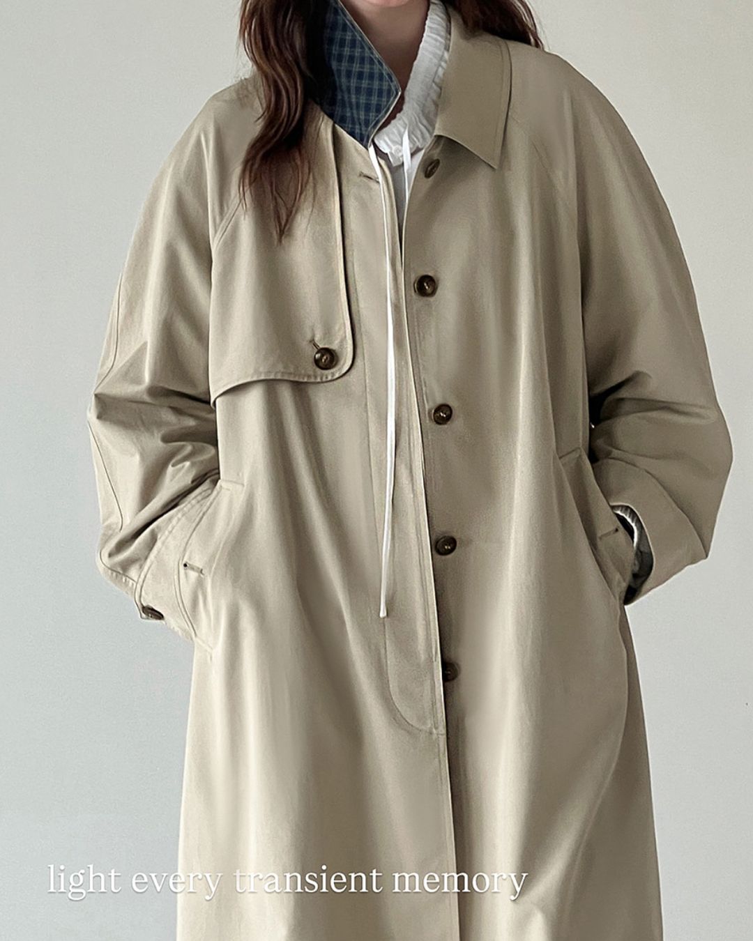 Back Pleated Trench Coat　CT001