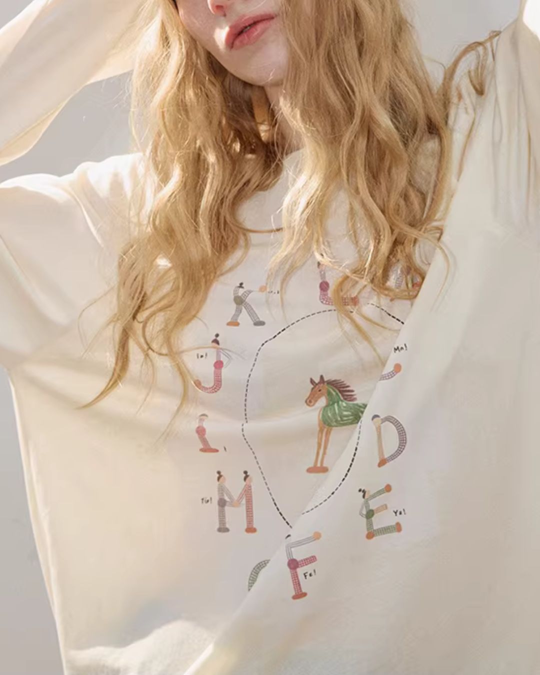 Pony Playful Print T-shirt　LT030