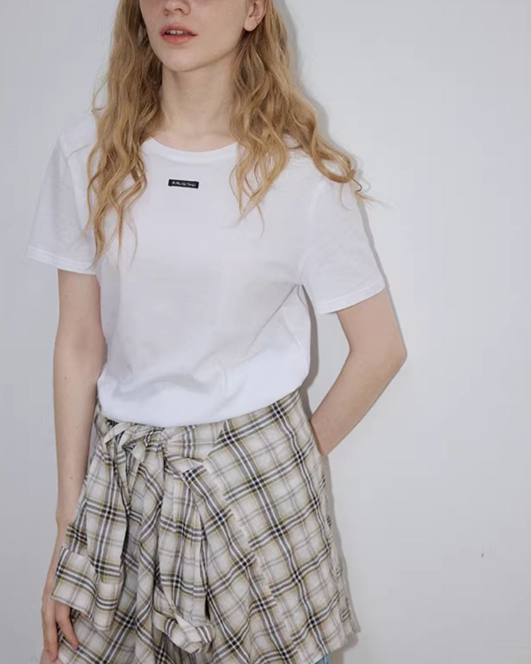 One-point Label Basic T-shirt　ST007