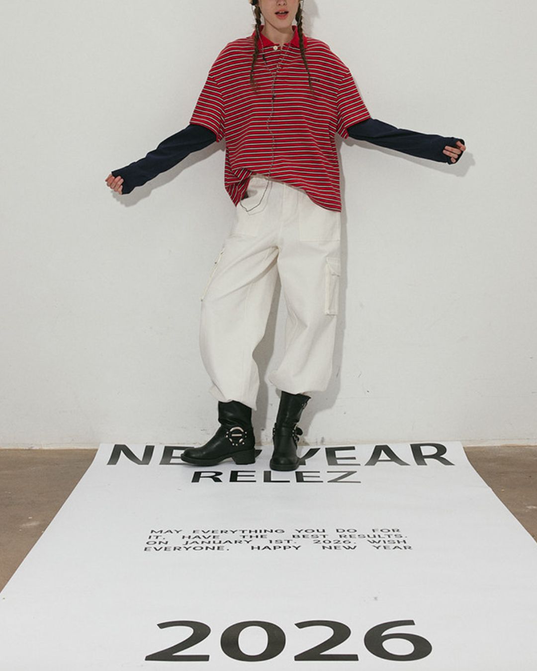 Fake Layered Border Polo Shirt　PS002