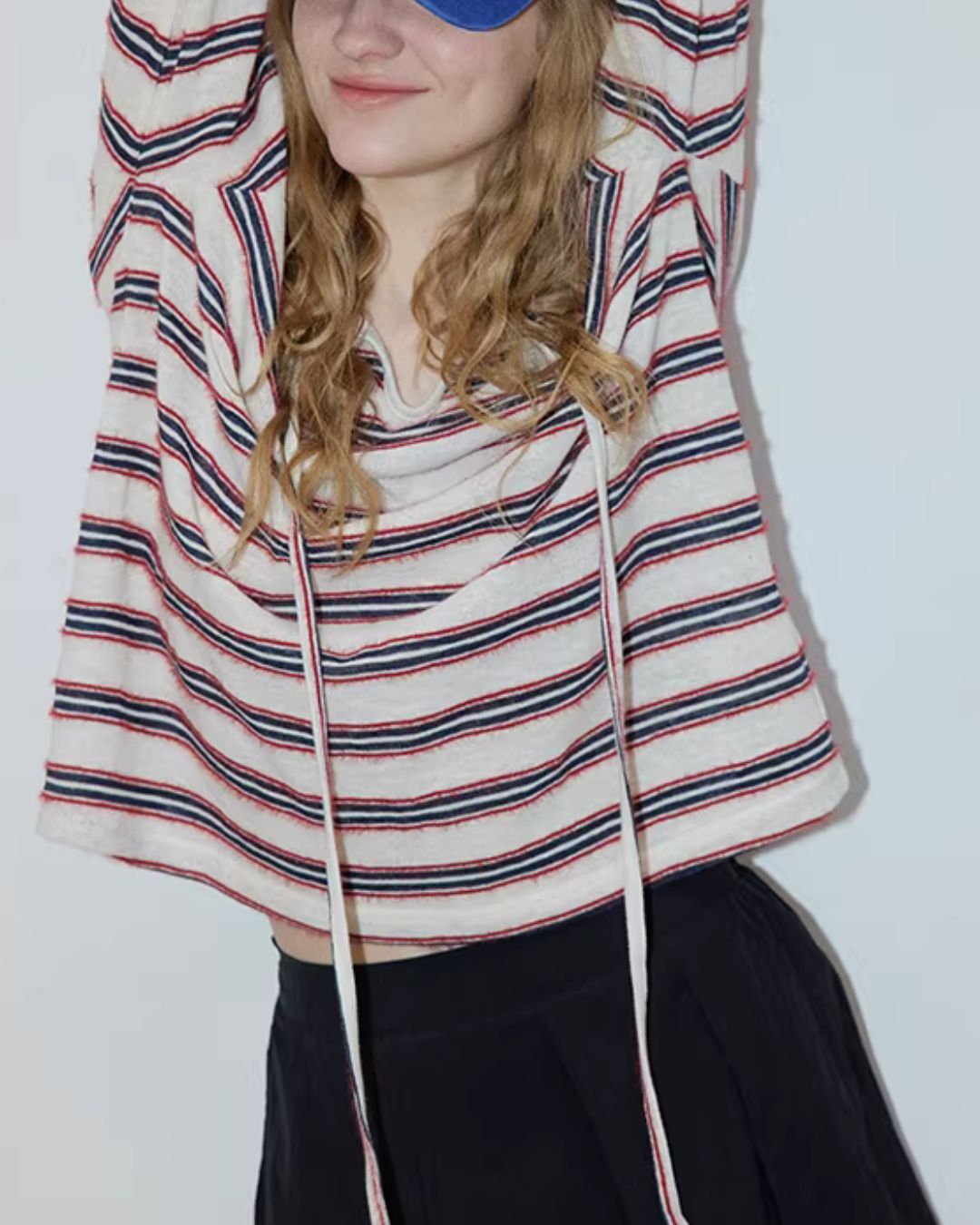 Multi-border Drawstring T-shirt　LT029