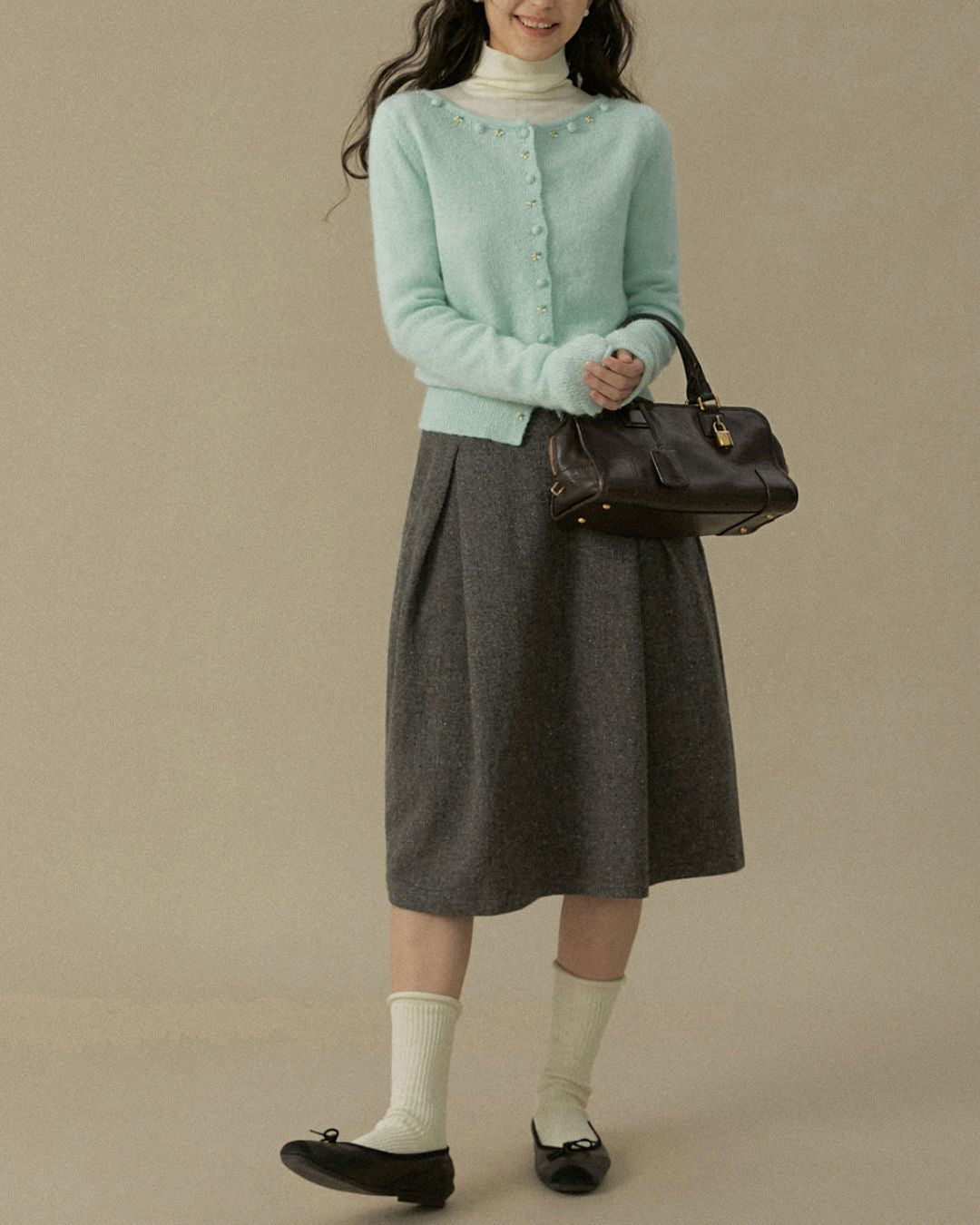 Nep Knee-length Cocoon Skirt　SK015