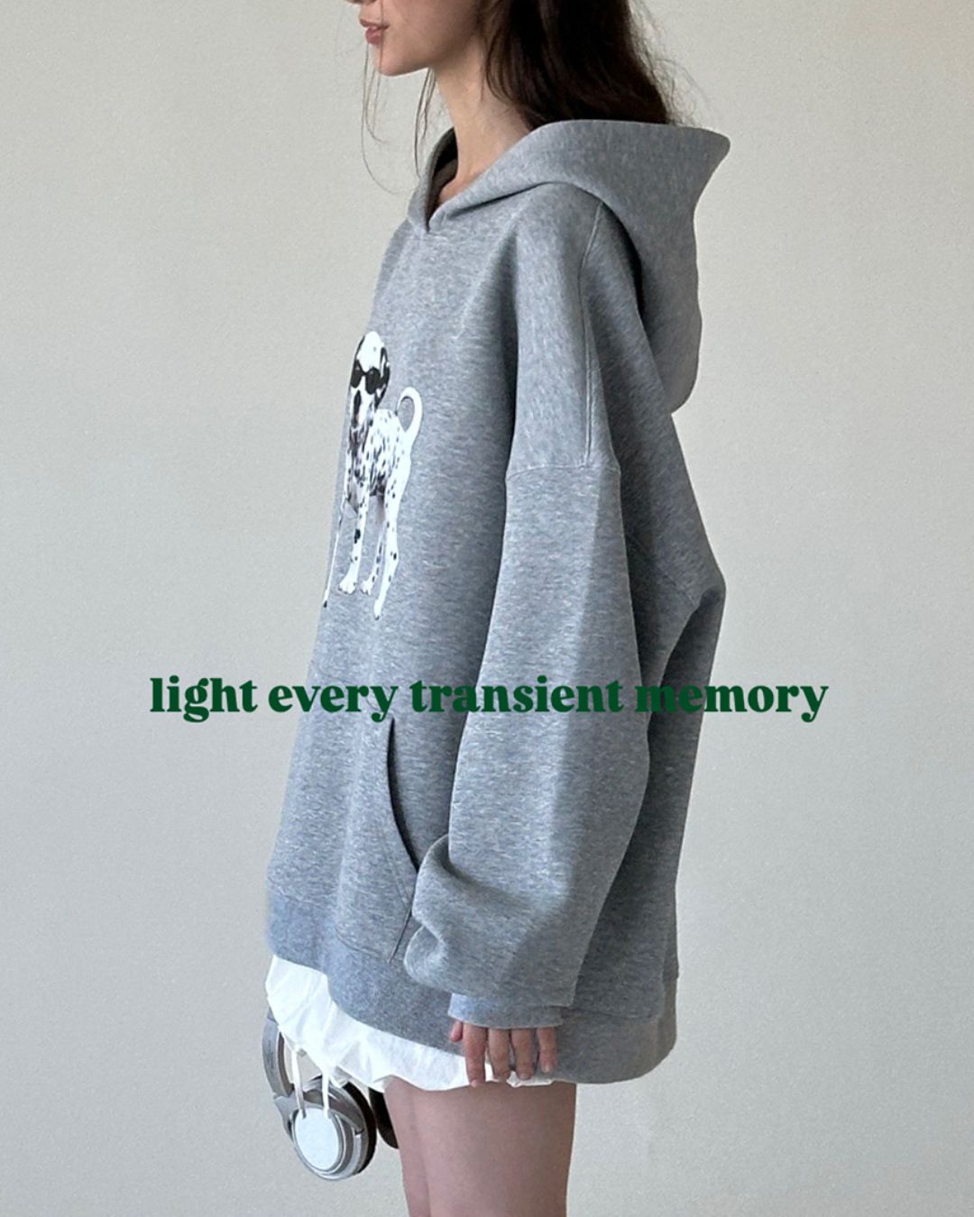 Dalmatian Print Oversized Hoodie　HD002