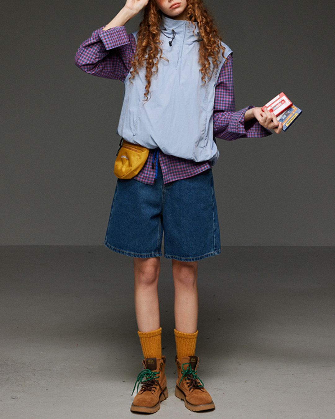 Detachable Hooded Half-zip Vest　VT006