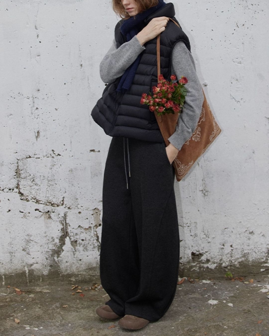 Color Block Curved Straight Pants　PT025