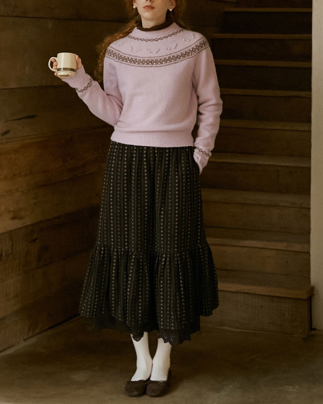 Floral Striped Mermaid Skirt　SK014