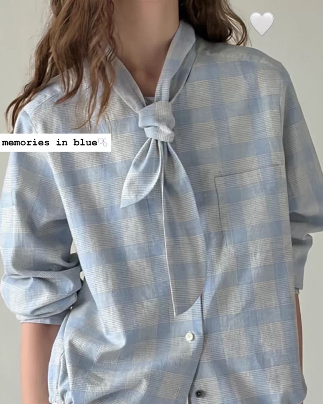 Bow Tie Ribbon Check Shirt　LS068