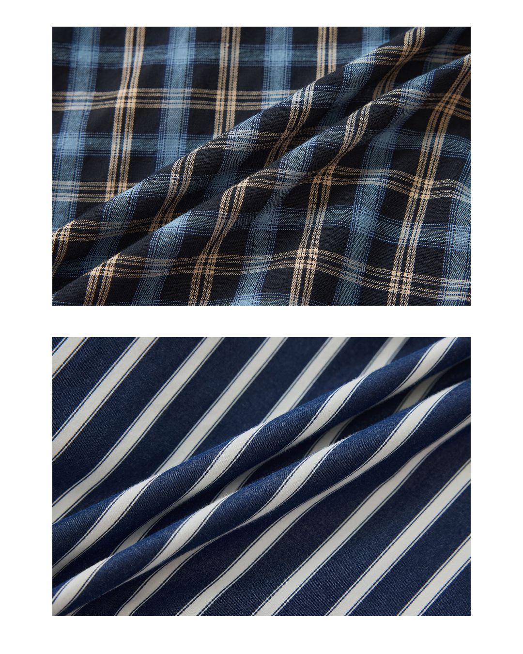 Striped ＆ Checked Hooded Shirt　LS010