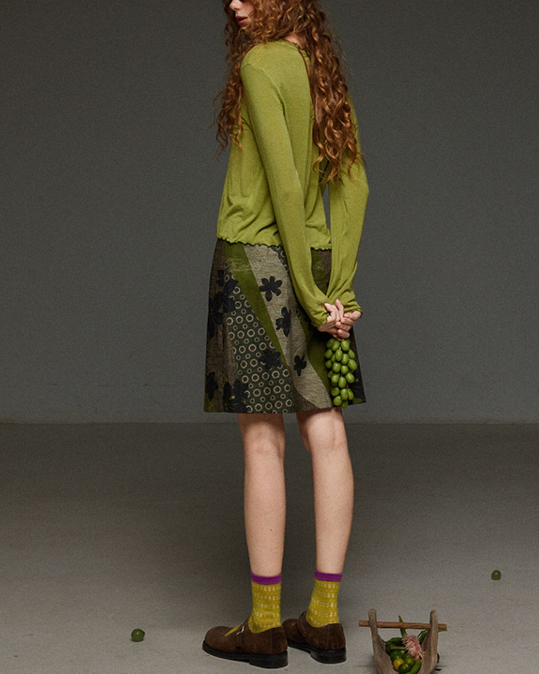 Retro Floral Print Tight Skirt　SK008