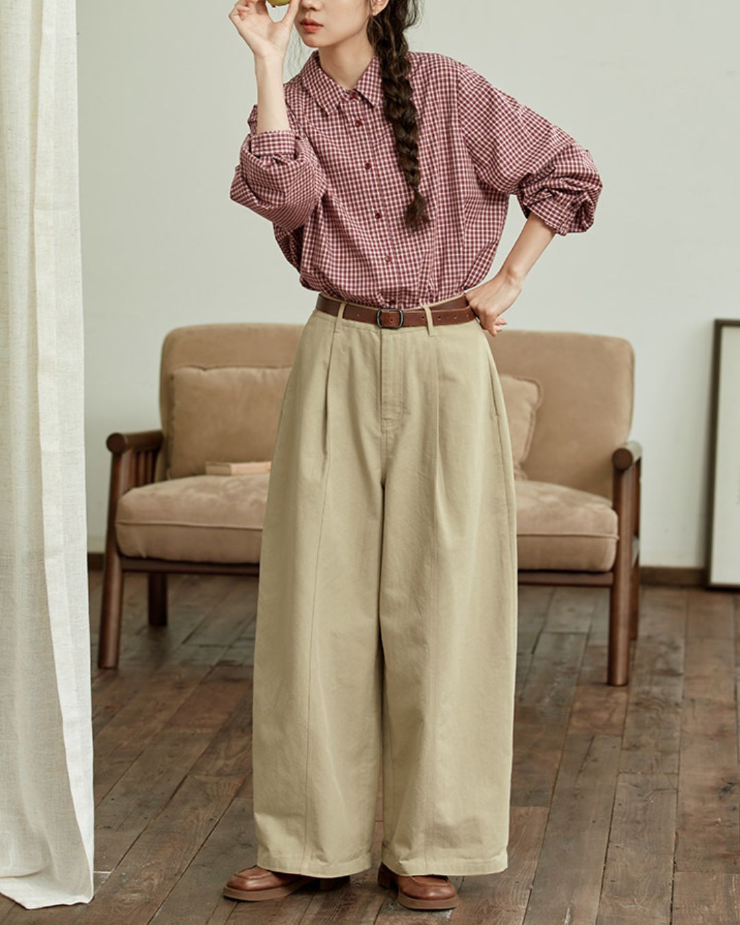 Tucked Wide Curve Pants　PT032