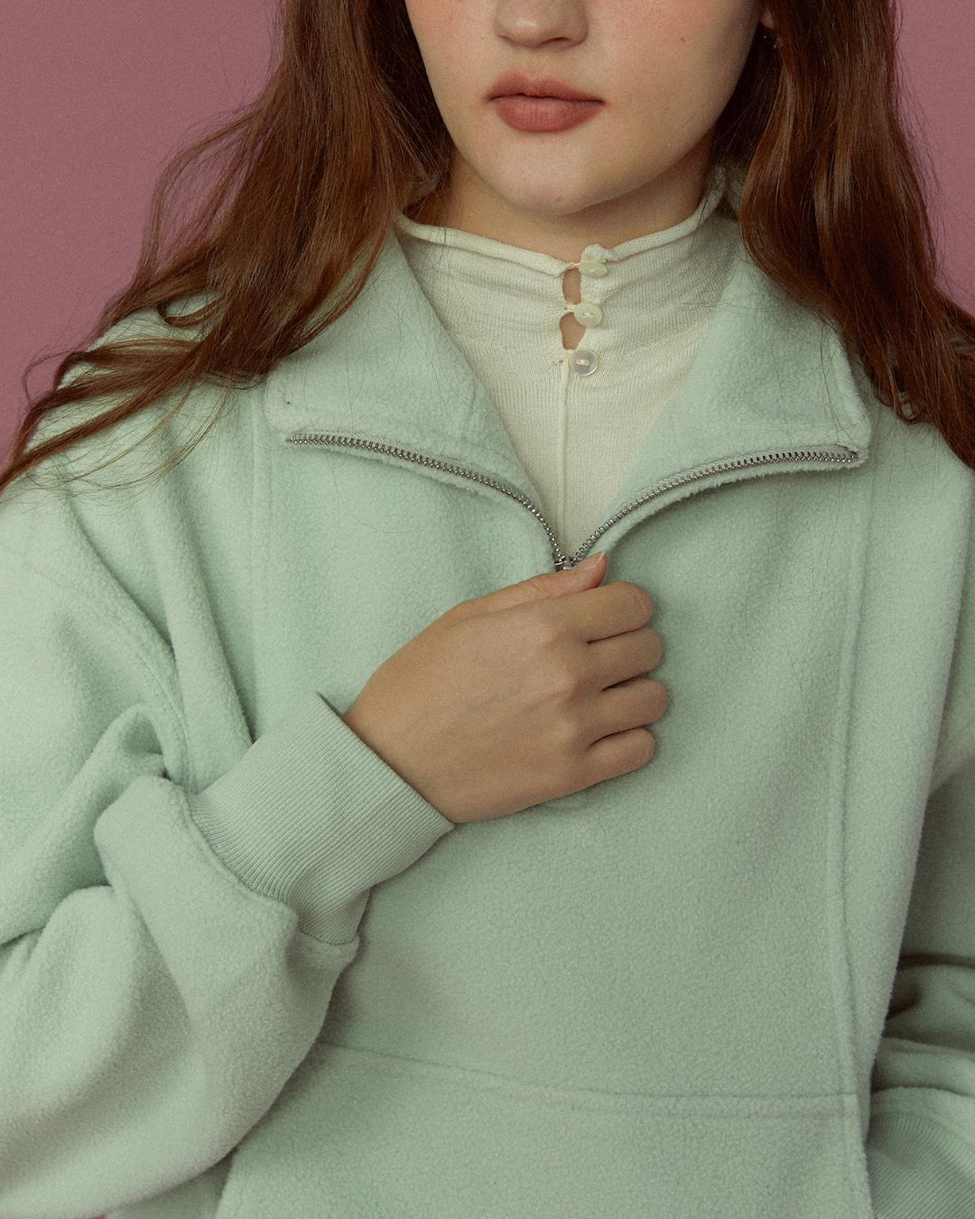 Marshmallow Fleece Half-zip Sweat　SW010