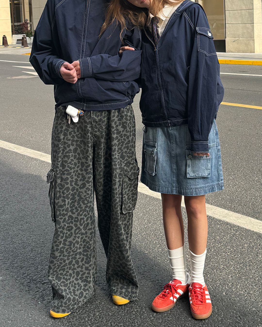 Leopard Print Cargo Denim Pants　PT008