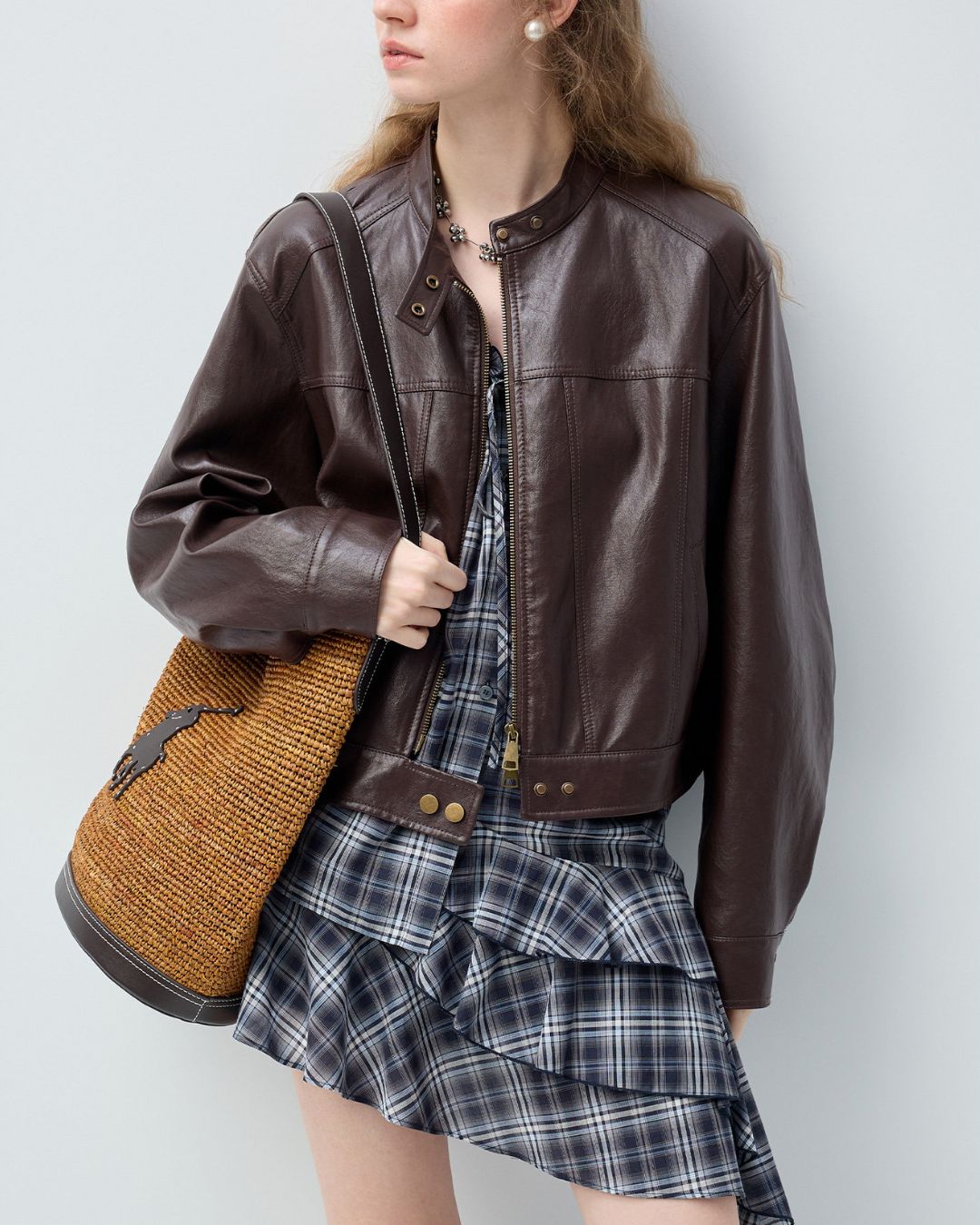 Vintage Short Leather Jacket　JK083