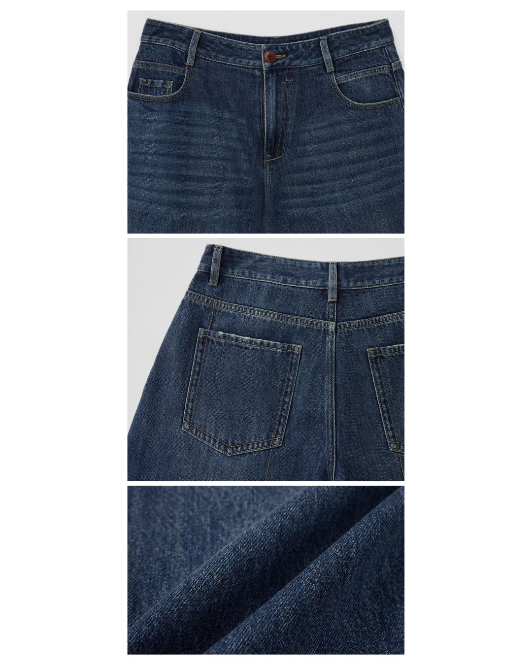 Washed Denim Shirt Jacket & Wide Denim Pants　JK091