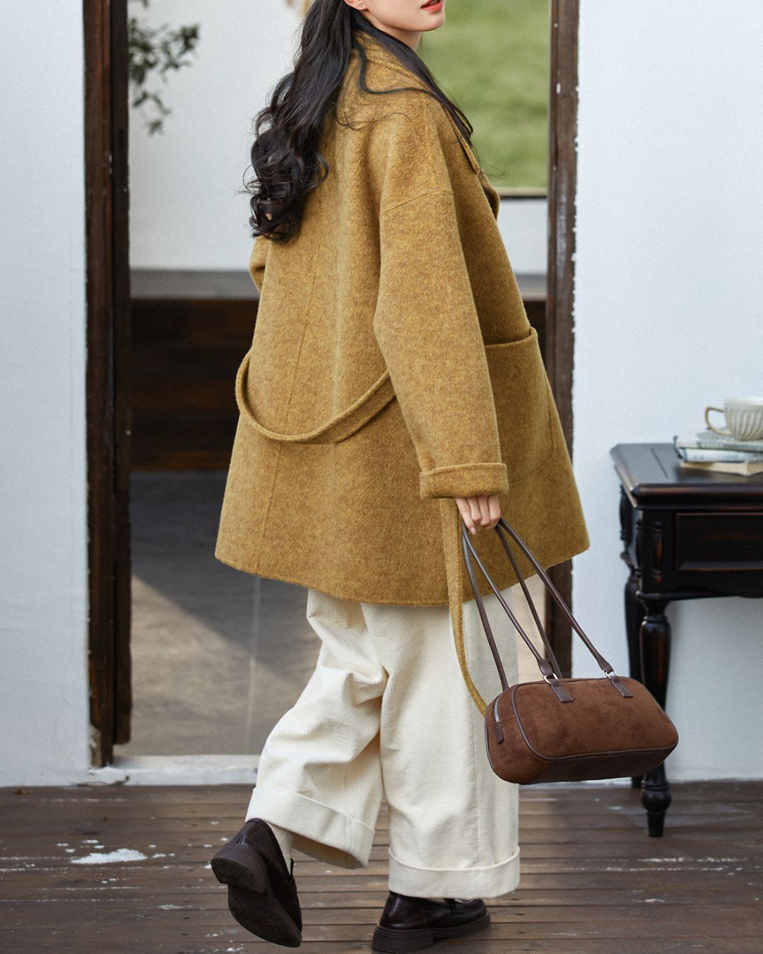Stand-collar Wool Relaxed Coat　CT021