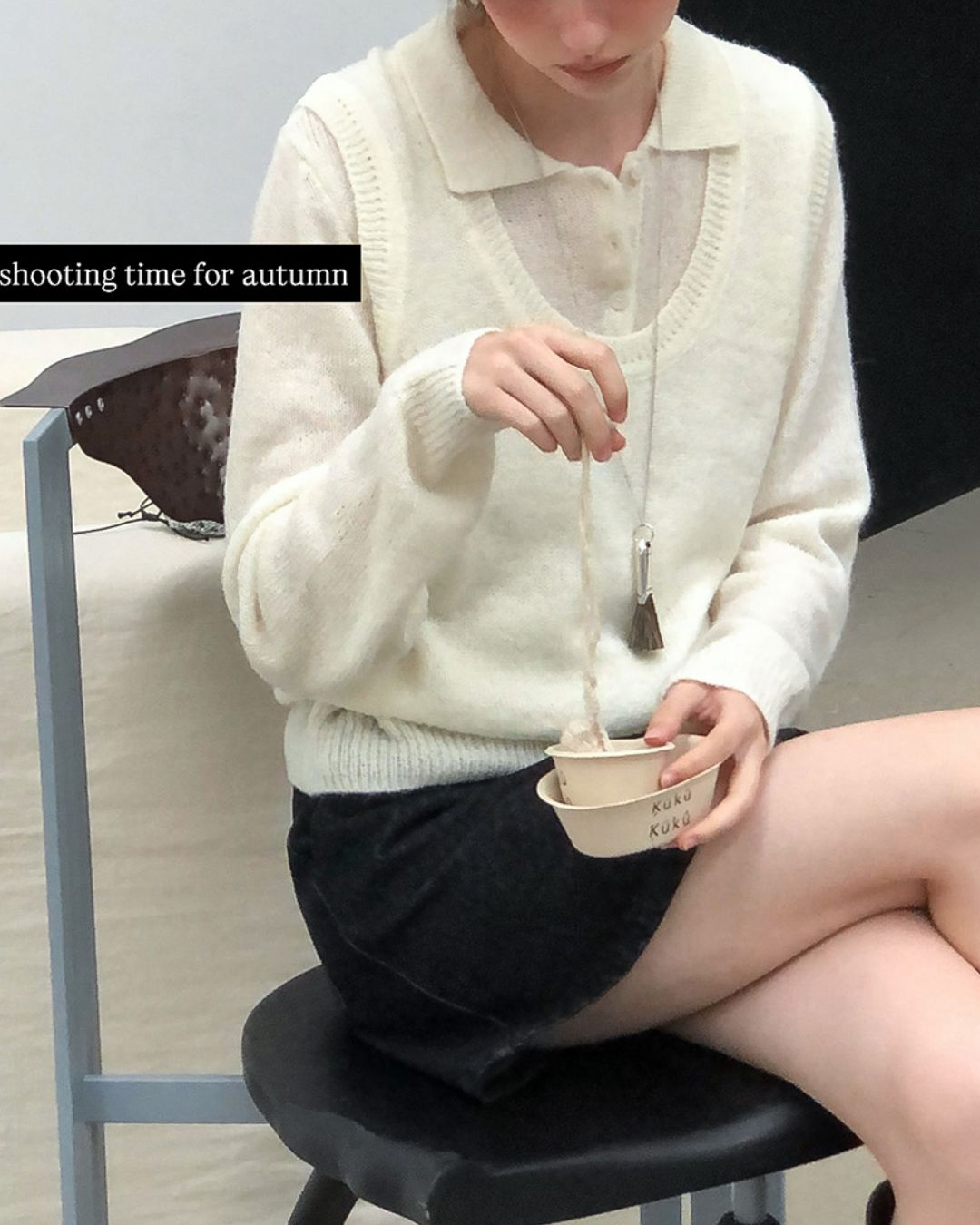 Soft Polo Knit ＆ U-neck Vest　KN023