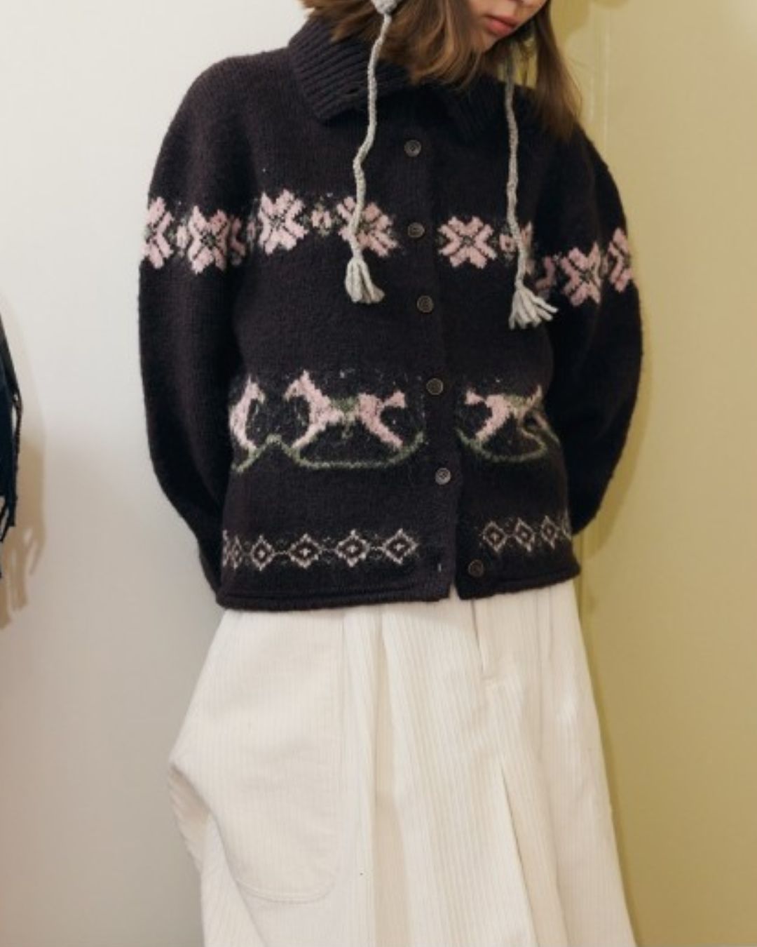 Horse Jacquard Collared Knit　KN087