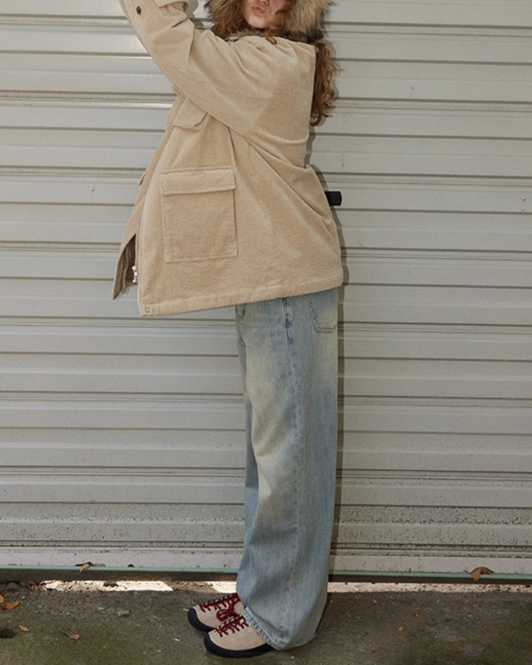 Fur-lined Corduroy Work Jacket　JK045