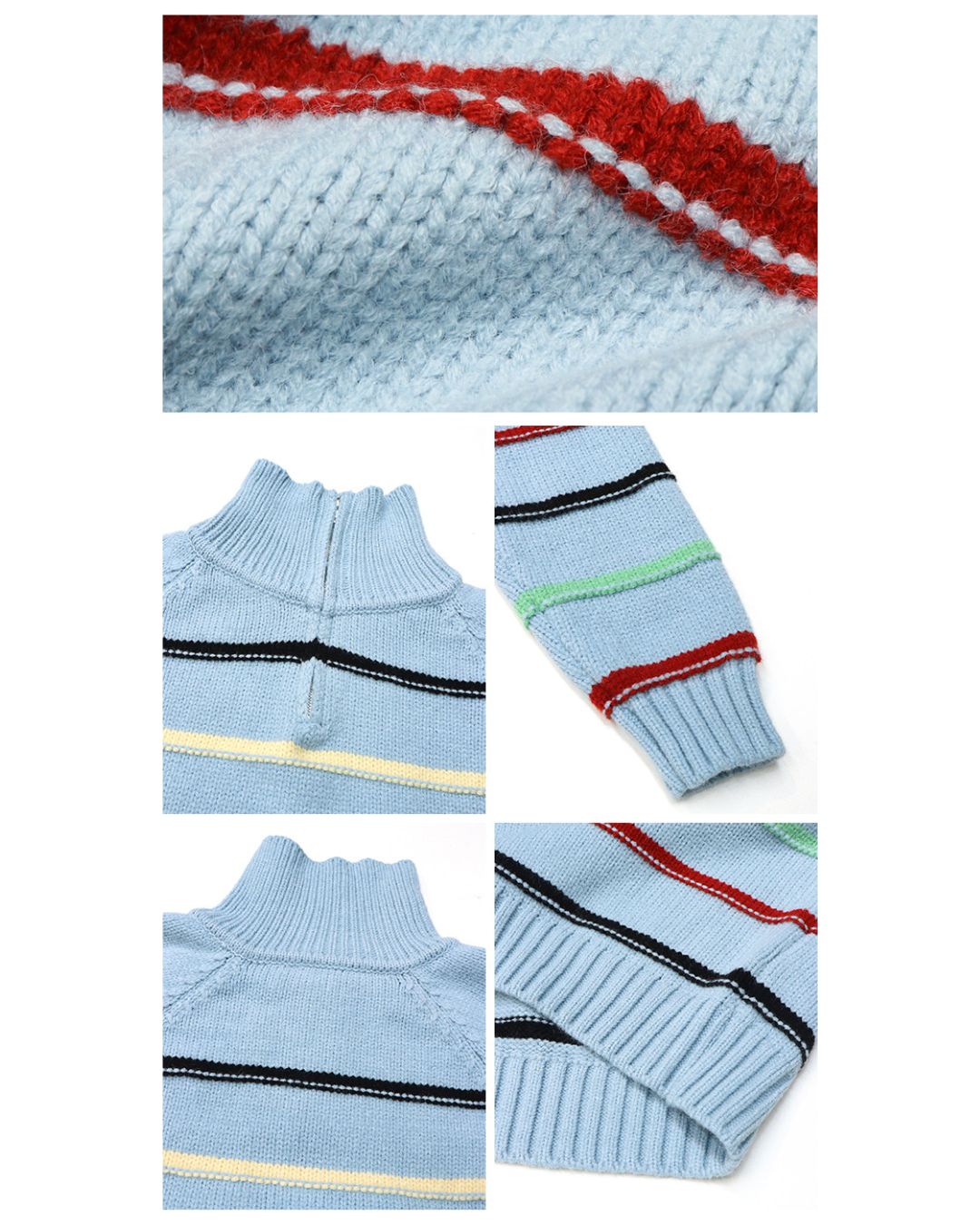 Multi-border Half-zip Knit　KN091