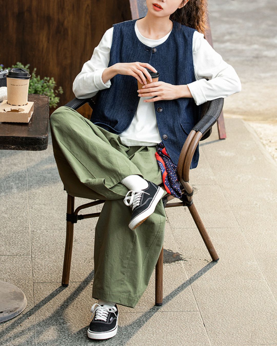 Crew Neck Denim Vest　VT025