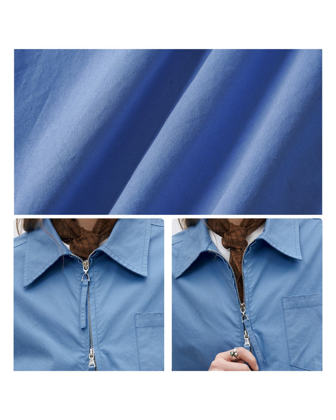 Double Zip Light Shirt Jacket　JK089