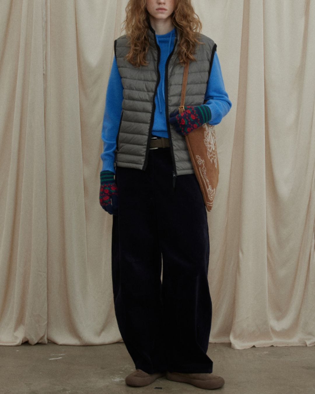 Nylon Piping Down Vest　VT013