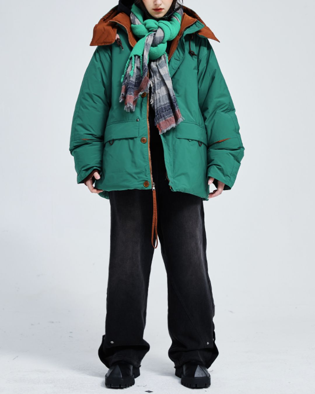 Casual Padded Contrast Color Jacket　JK071