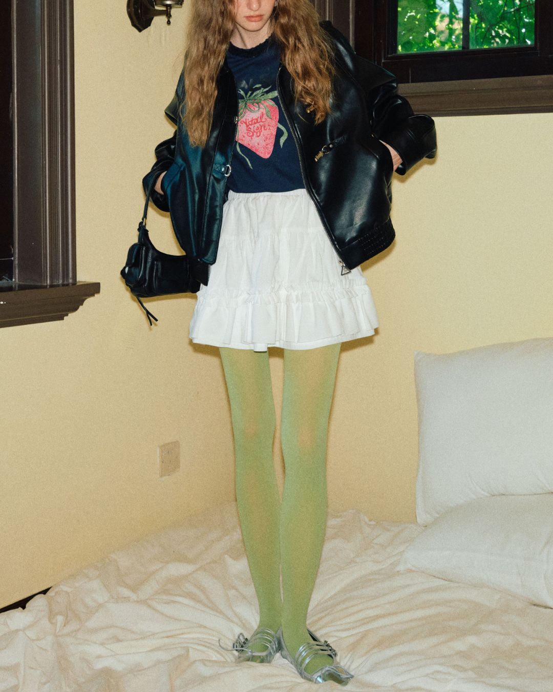 Metal Buckle Leather Jacket　JK038