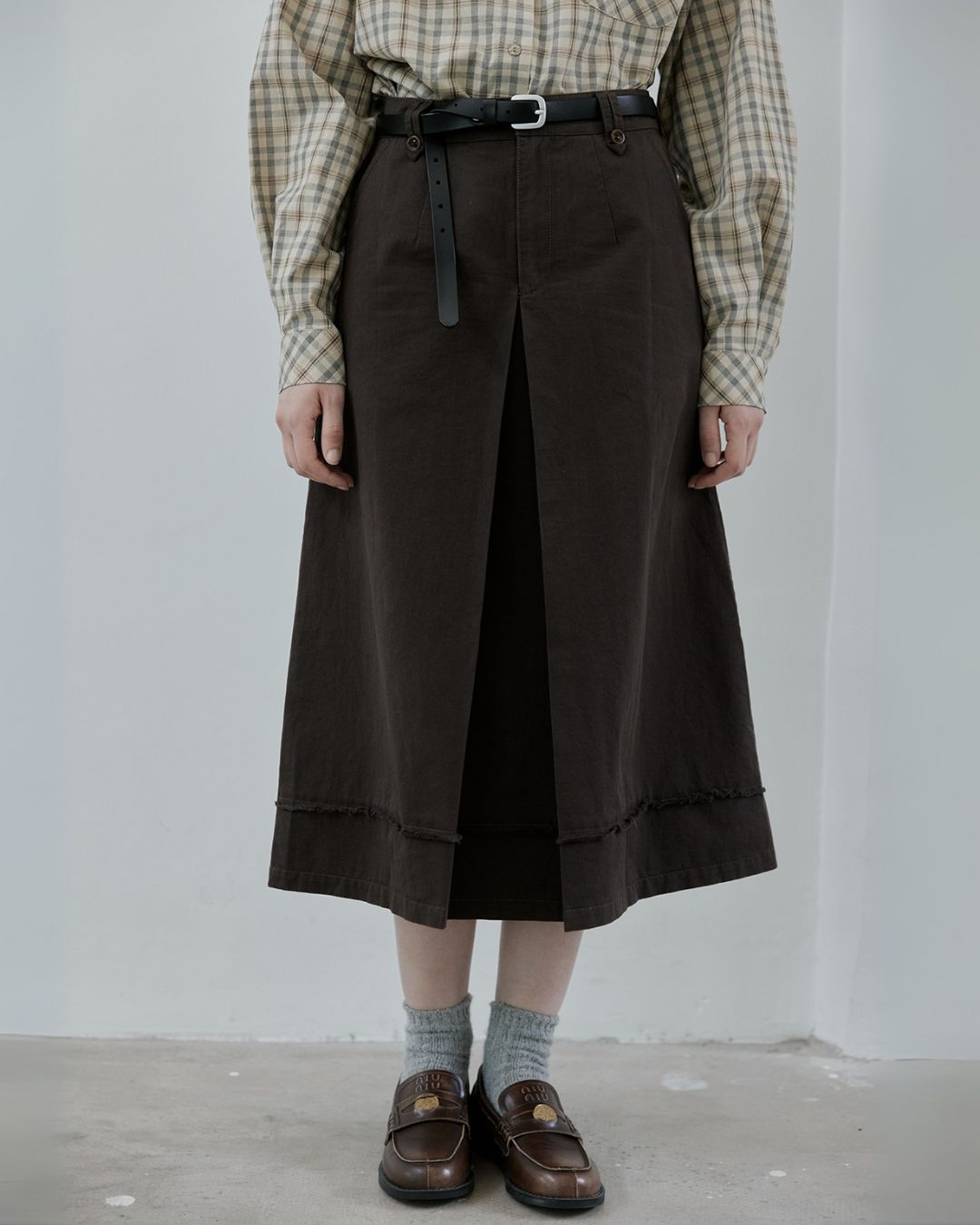 Front Tuck Midi Skirt　SK003