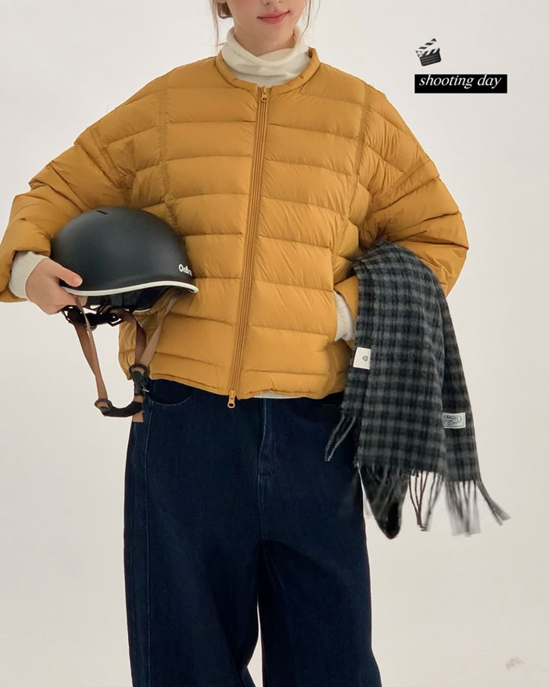 No-collar Drop Shoulder Down Jacket　JK068