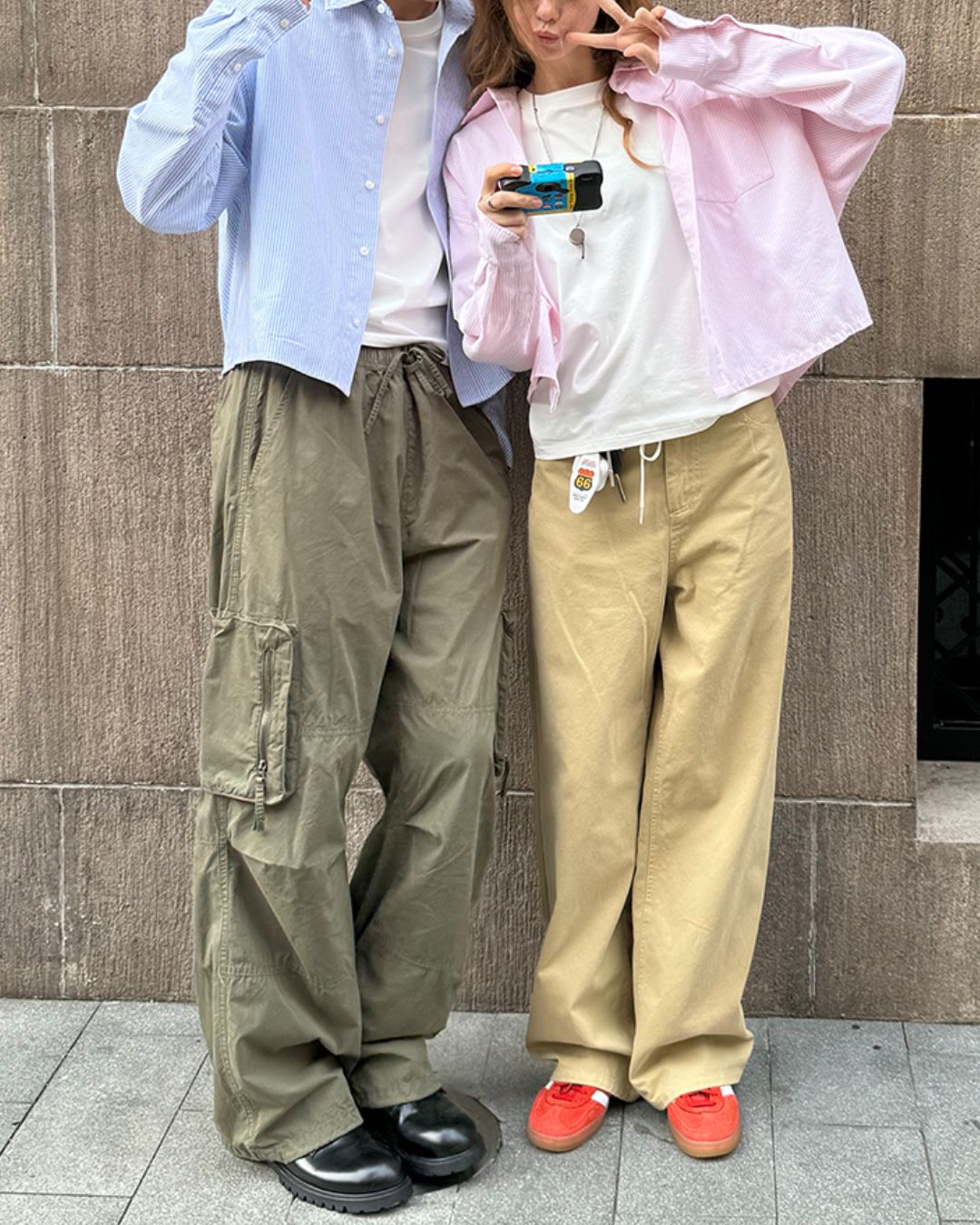 Striped Cropped Shirt　LS008