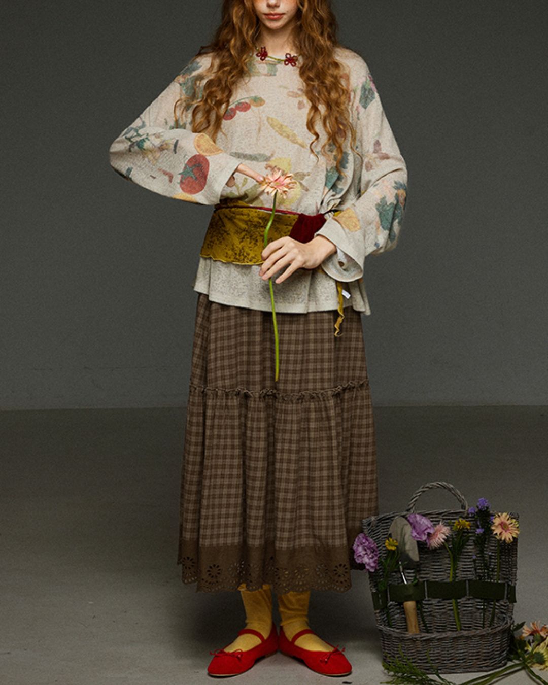 Oversized Retro Print T-shirt　LT014