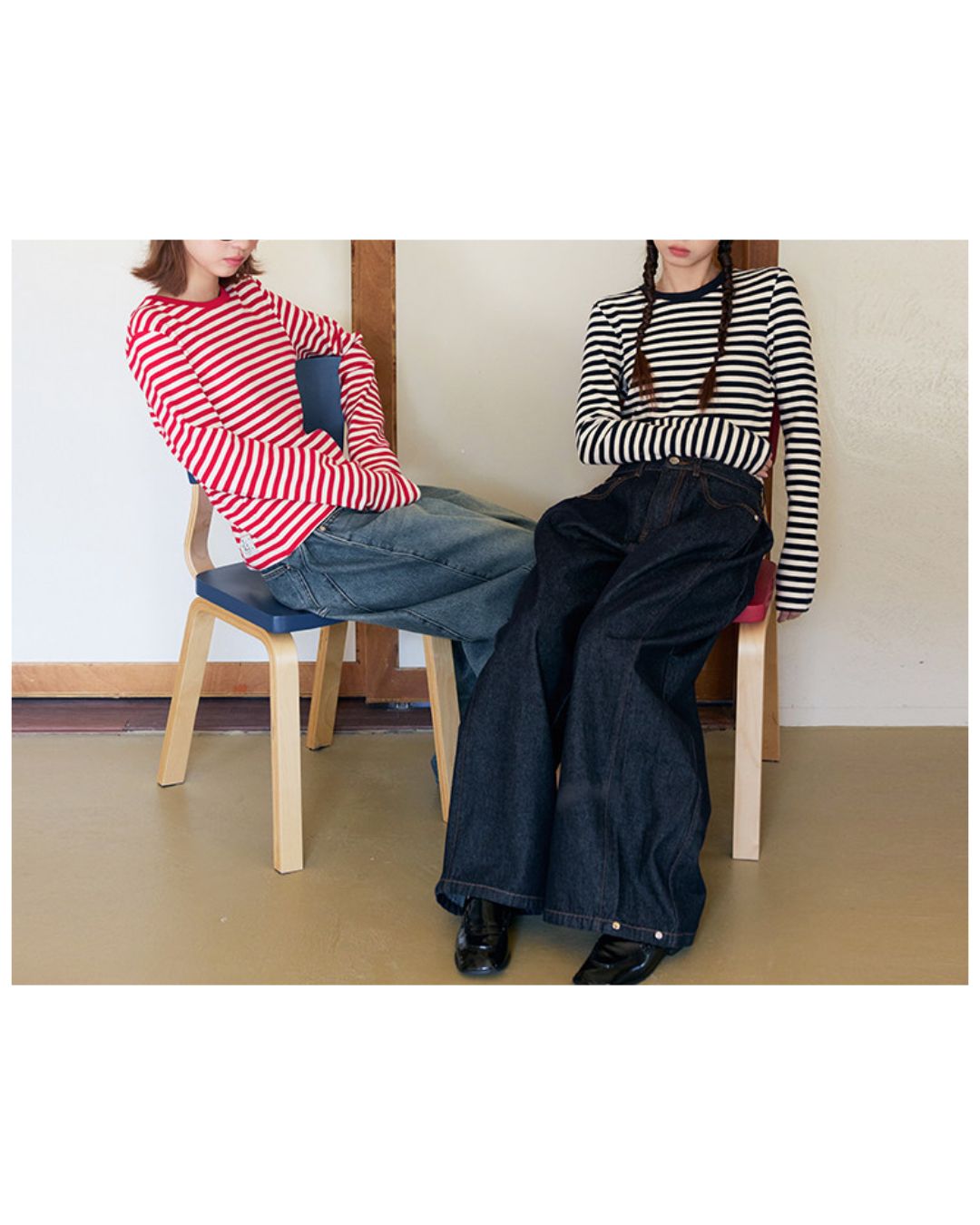 Wide-leg Twist Denim Pants　DP013