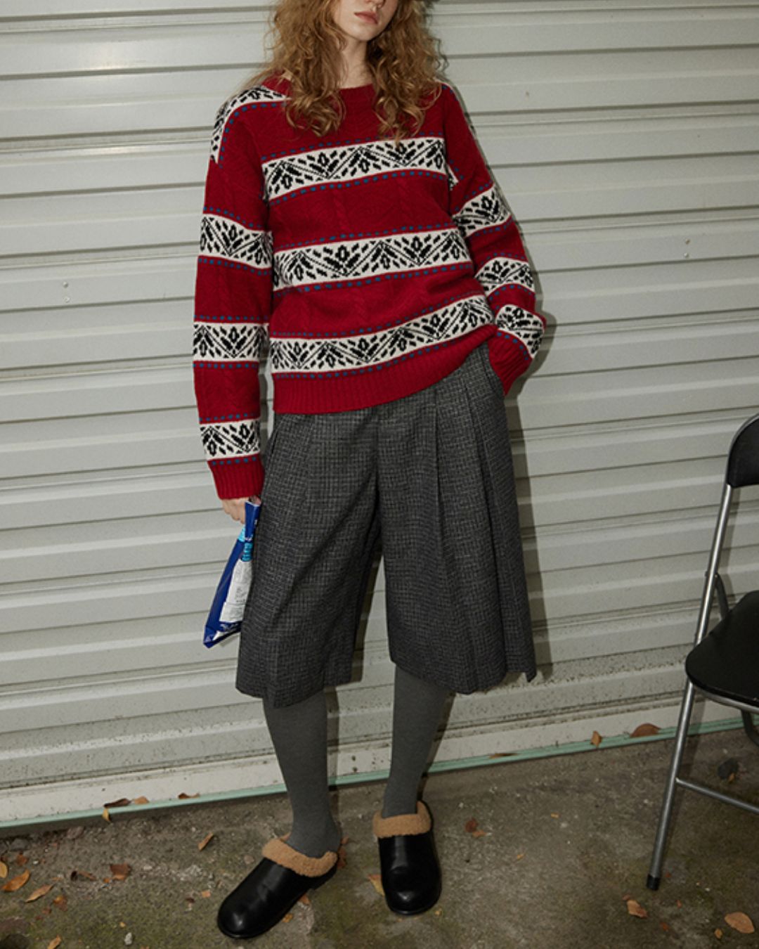 Check Pleated Culottes　PT016