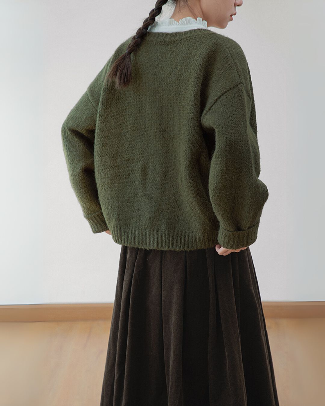 Corduroy Gathered Skirt　SK006