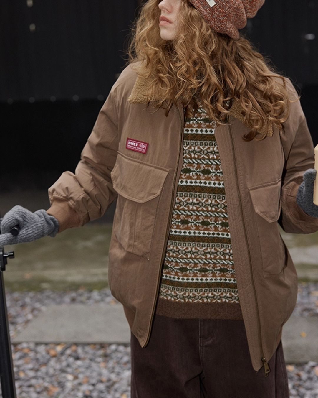 Boa Collar Padded Work Jacket　JK041