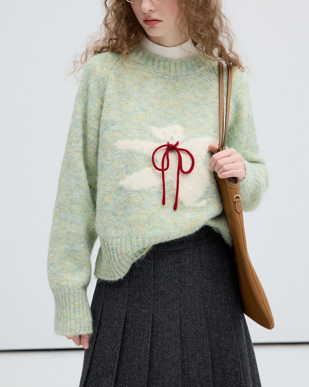 Bow Tie Bear Wool Sweater　KN040