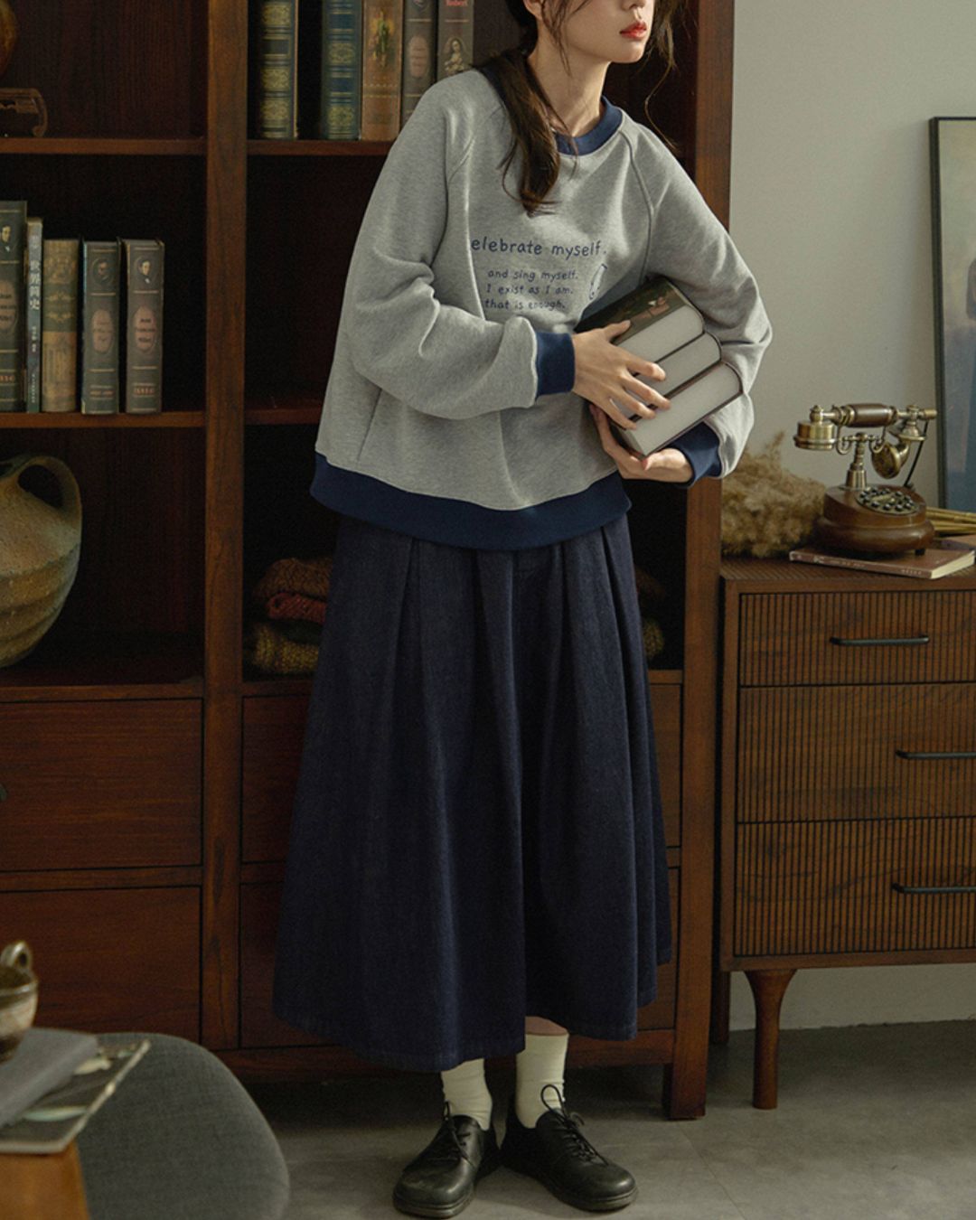 Colorblock Letter Print Sweat　SW011