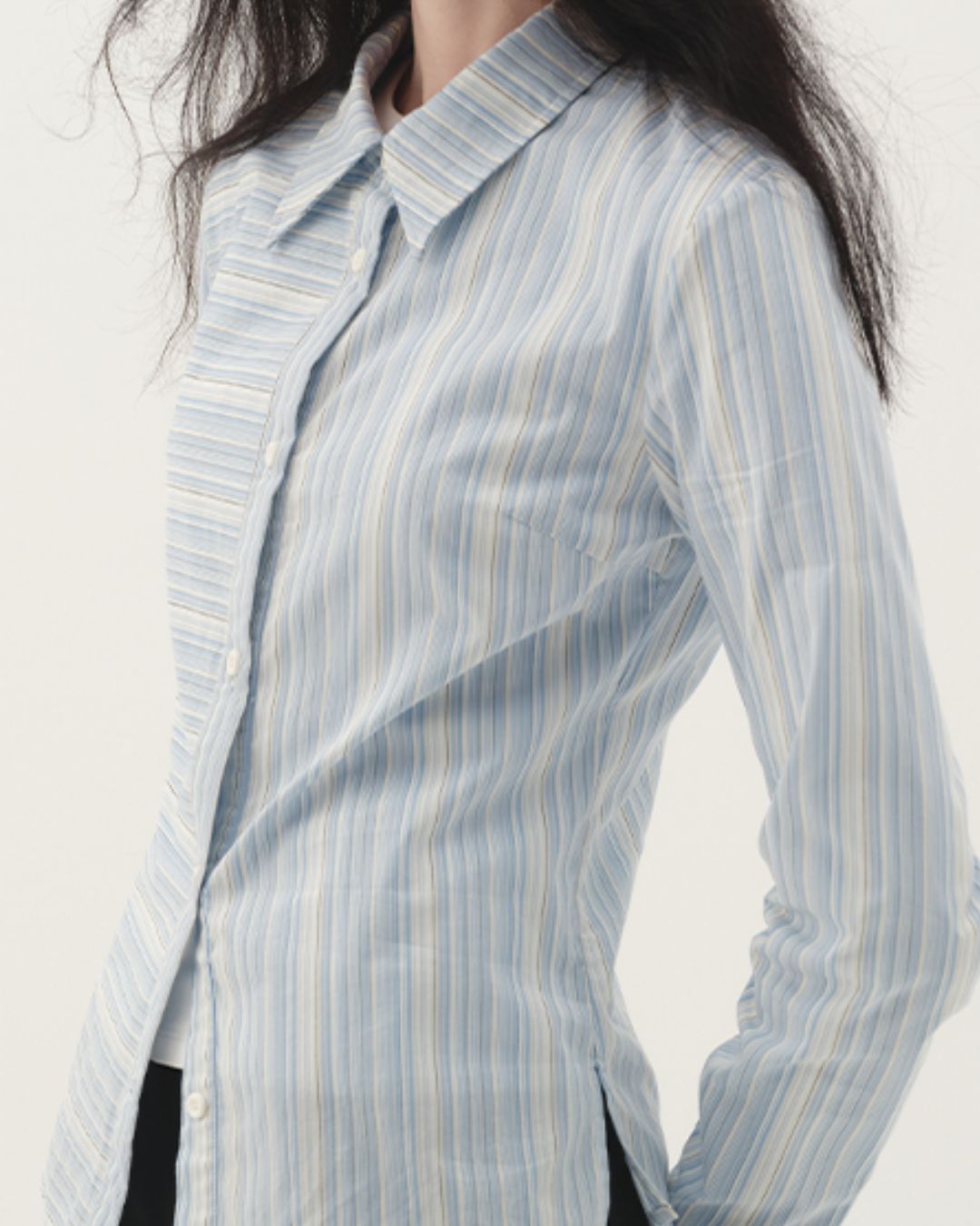 Striped Border Switch Shirt　LS002