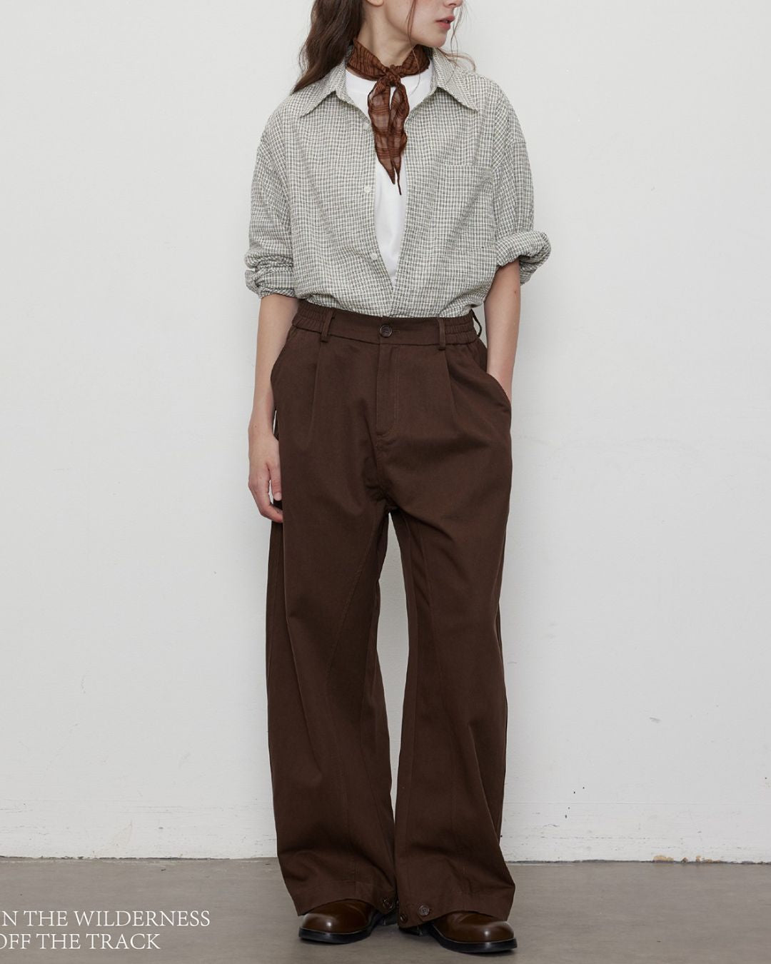 Curve Wide Adjustable Button Pants　PT021